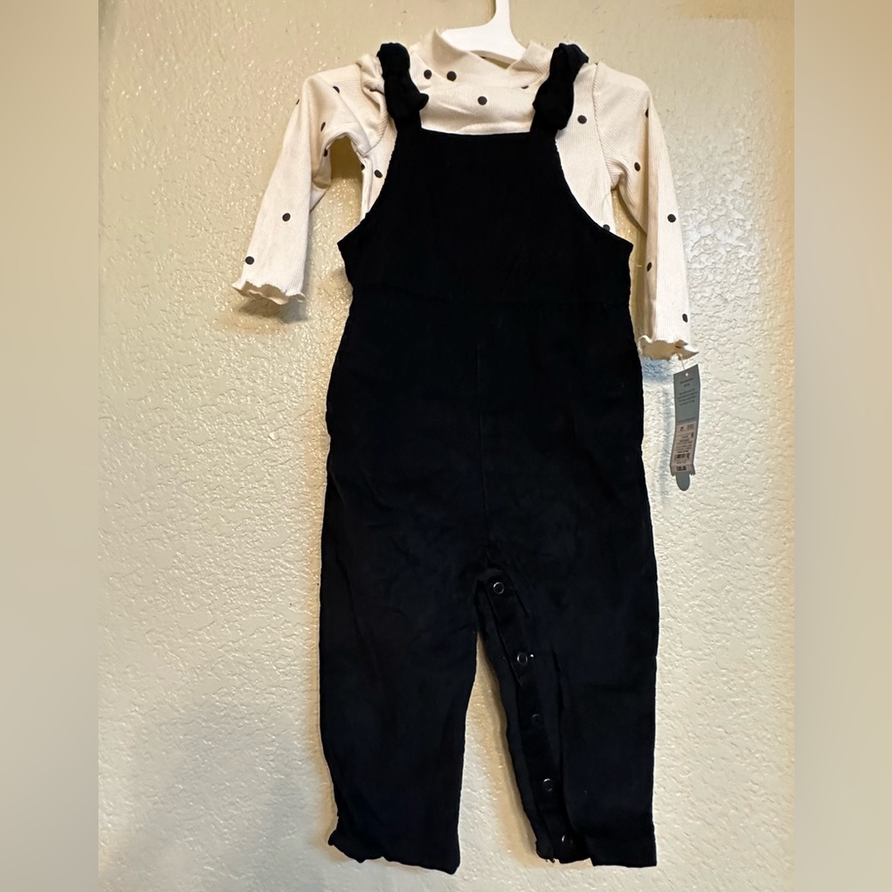 Cat & Jack toddler two piece black overalls